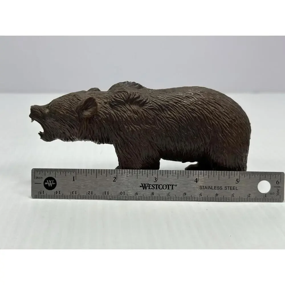 Vintage Brown Grizzly Bear Open Mouth PVC Figure‎ AAA 6